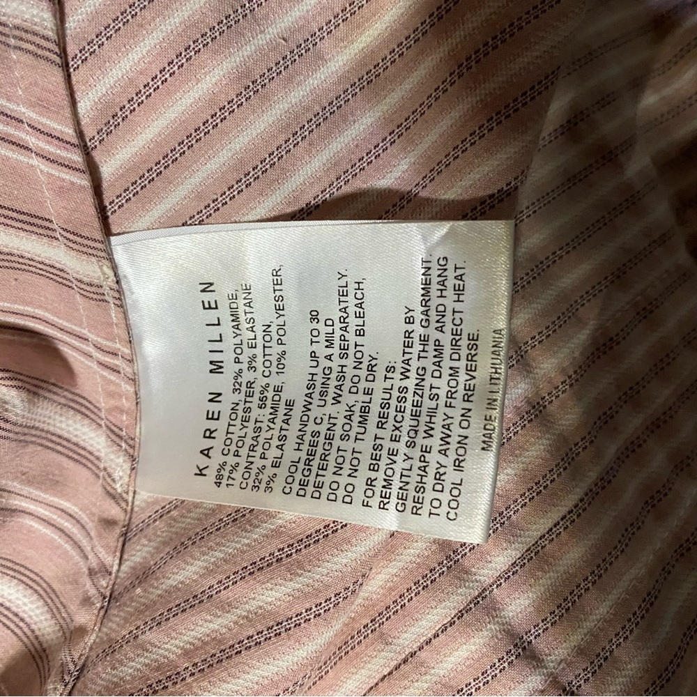 Karen Millen Blush and Mauve Striped Blouse Size 4 - Picture 5 of 8